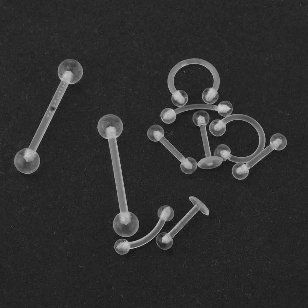20Pcs Nose Stud Eyebrow Acrylic Labret Retainer Body