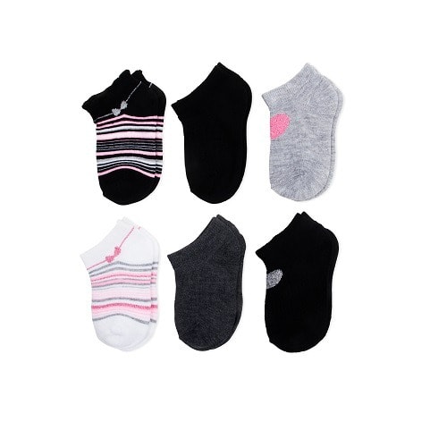 Newborn Baby Girl Stripe & Bow  Shorty Socks - 6 Pairs