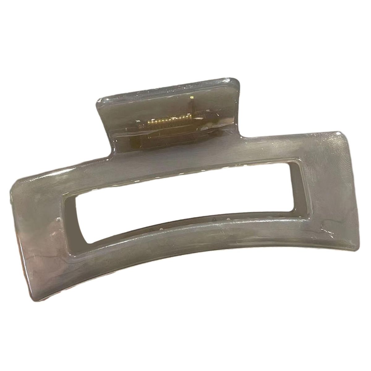 Simple Design Hair Clip Transparent Jelly Color Hair Claw for Women Grey