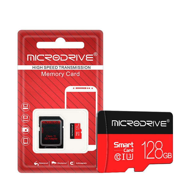 MicroDrive 128GB U3 Class 10 High Speed TF Memory Card With Card Adapter For Smart Phone Tablet PC GPS Camera Car DVR