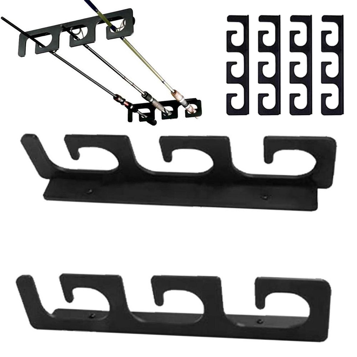 4Pcs Fishing Rod Stand High Strength Fishing Rod Stand Black