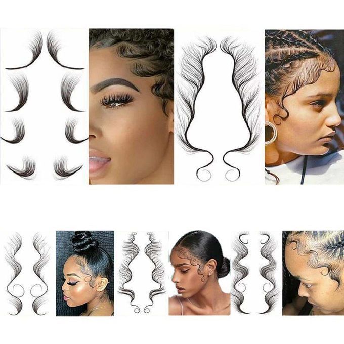 Baby Hair Edge Tattoo Stickers For Women Girls Fashion F 5 Pieces