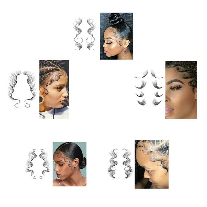 Baby Hair Edge Tattoo Stickers For Women Girls Fashion F 5 Pieces