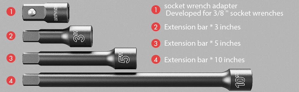 20PCS 1/2-Inch Drive Metric Deep Cr-V Impact Socket Set