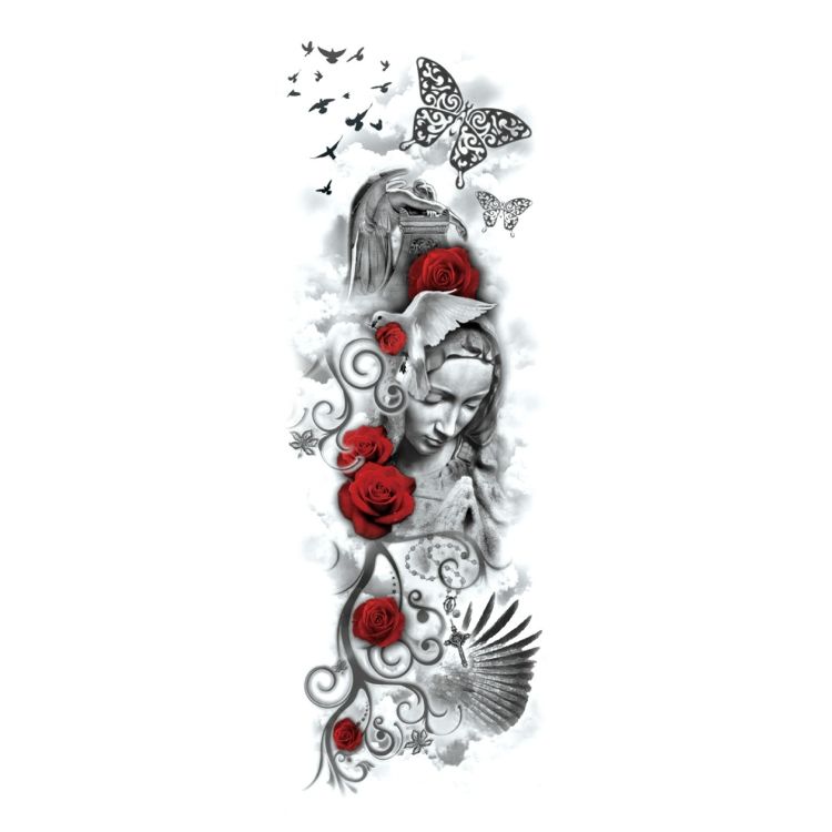 Large Arm Sleeve Waterproof Temporary Tattoo Sticker