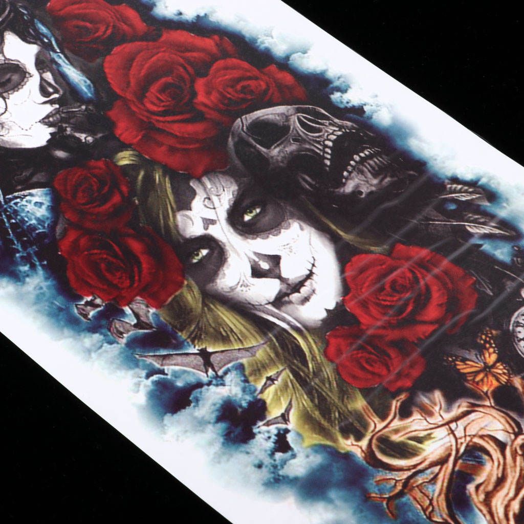 2Pcs Realistic 3D Waterproof Tattoo Arm Sleeves Stickers For Men 061