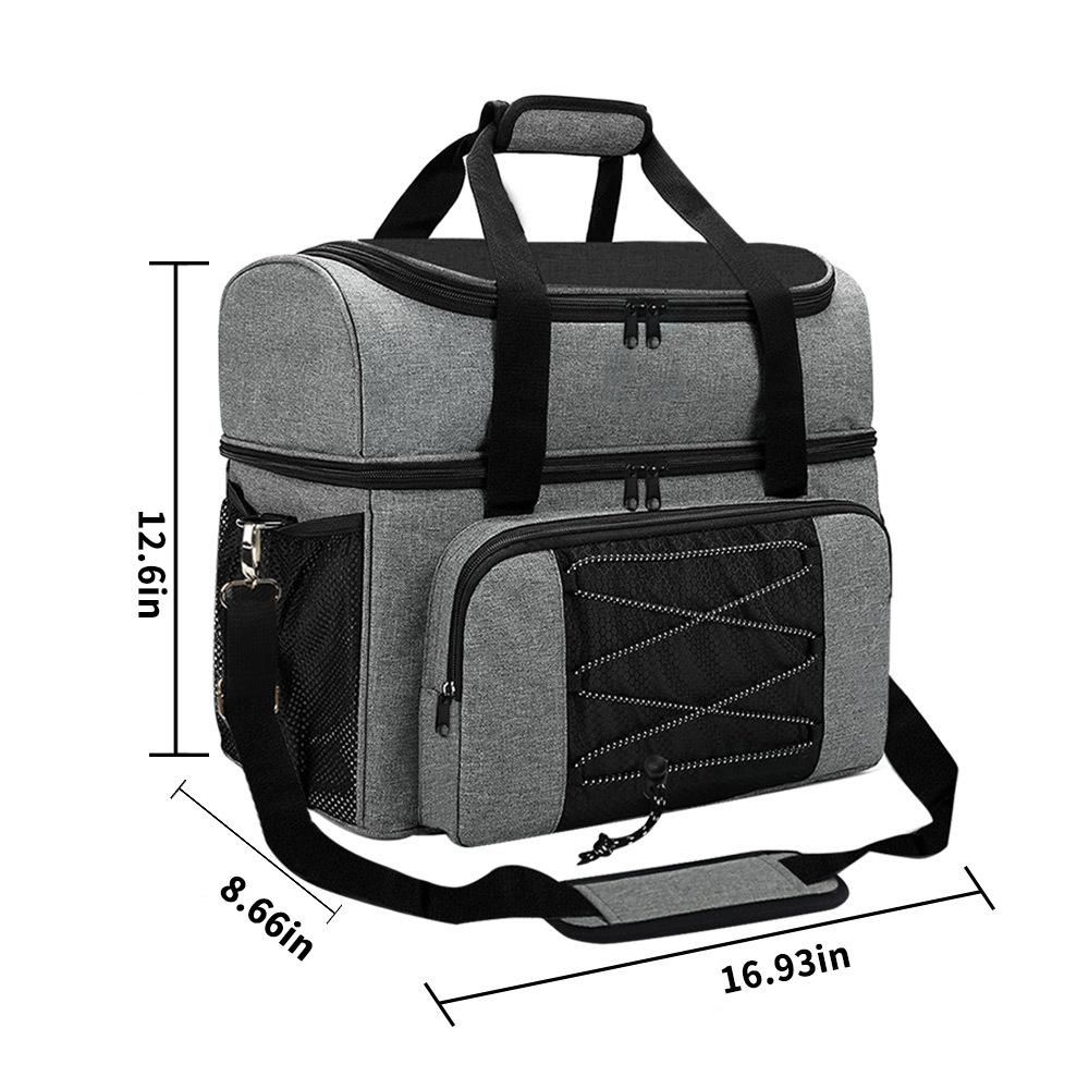 Bowling Bag for 2 Balls Portable Bowling Tote Bag with Padded Ball Holder for Double Ball and Pair of Bowling Shoes up to Mens 16