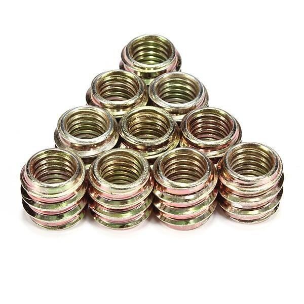 20pcs M8 E-Nut Wood Insert Nut Dowel Screw Fixing For Furniture Legs Bun Feet