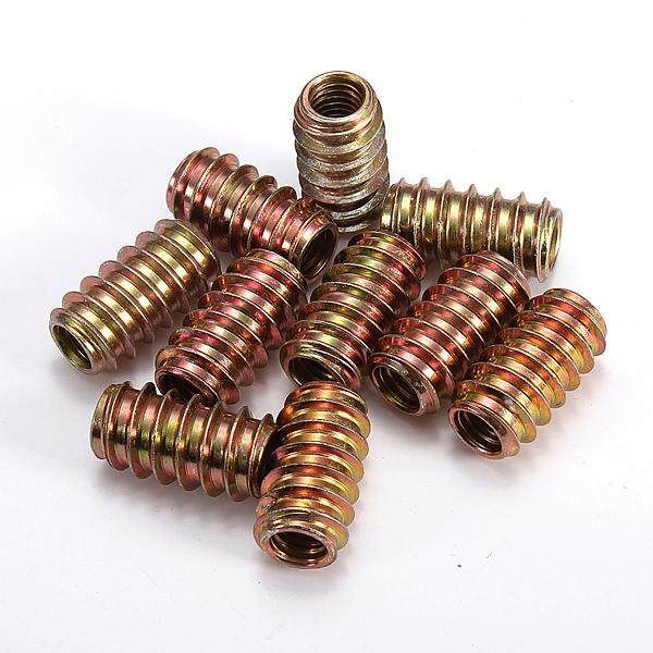 20pcs M8 E-Nut Wood Insert Nut Dowel Screw Fixing For Furniture Legs Bun Feet