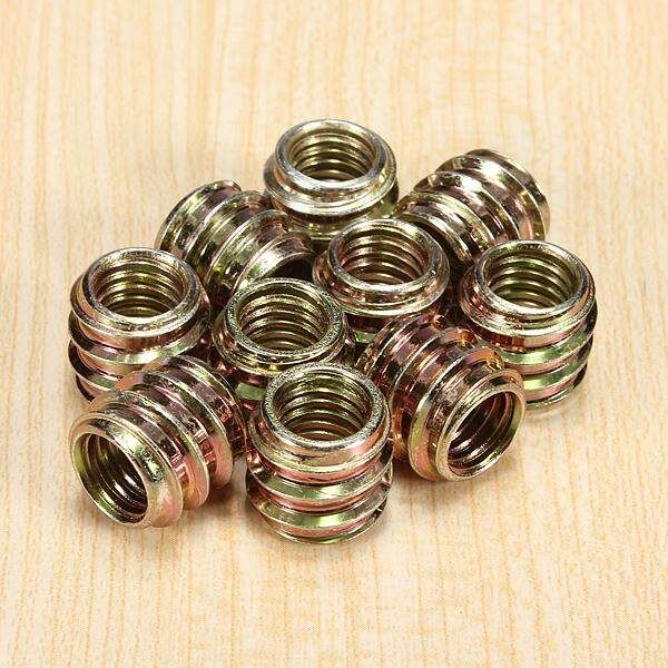 20pcs M8 E-Nut Wood Insert Nut Dowel Screw Fixing For Furniture Legs Bun Feet