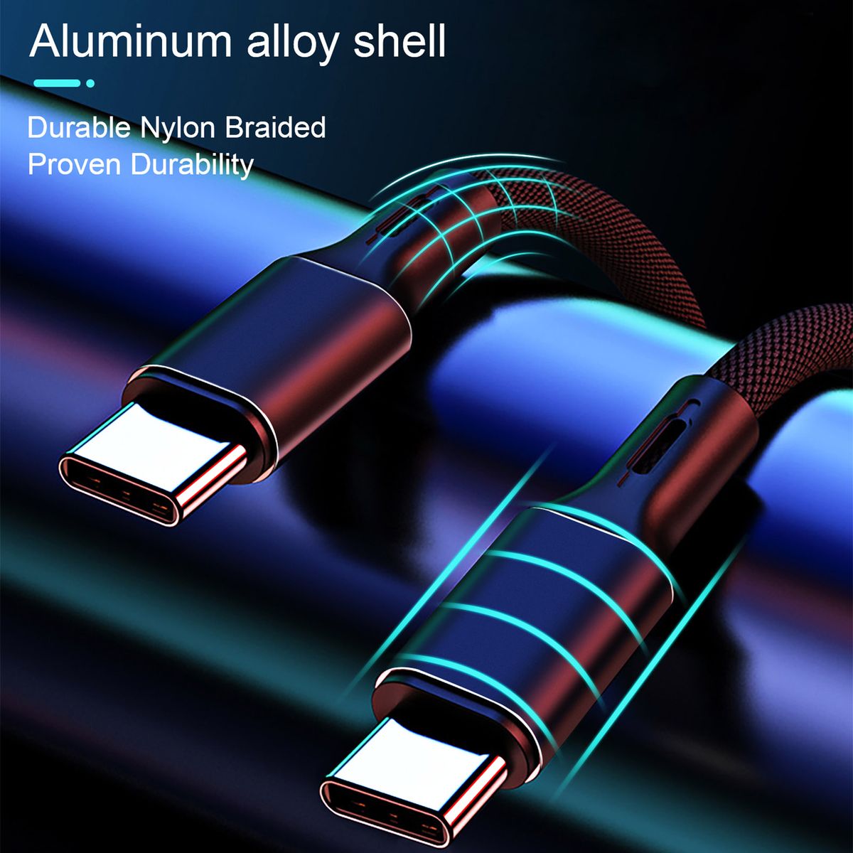 2 In 1 Charge Cable Aluminum Alloy Shell Quick Safe Charge