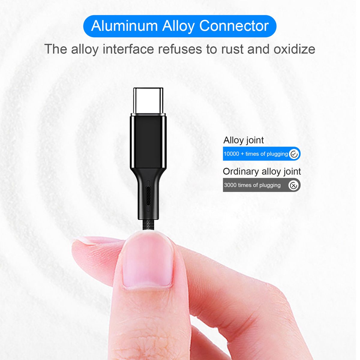 2 In 1 Charge Cable Aluminum Alloy Shell Quick Safe Charge