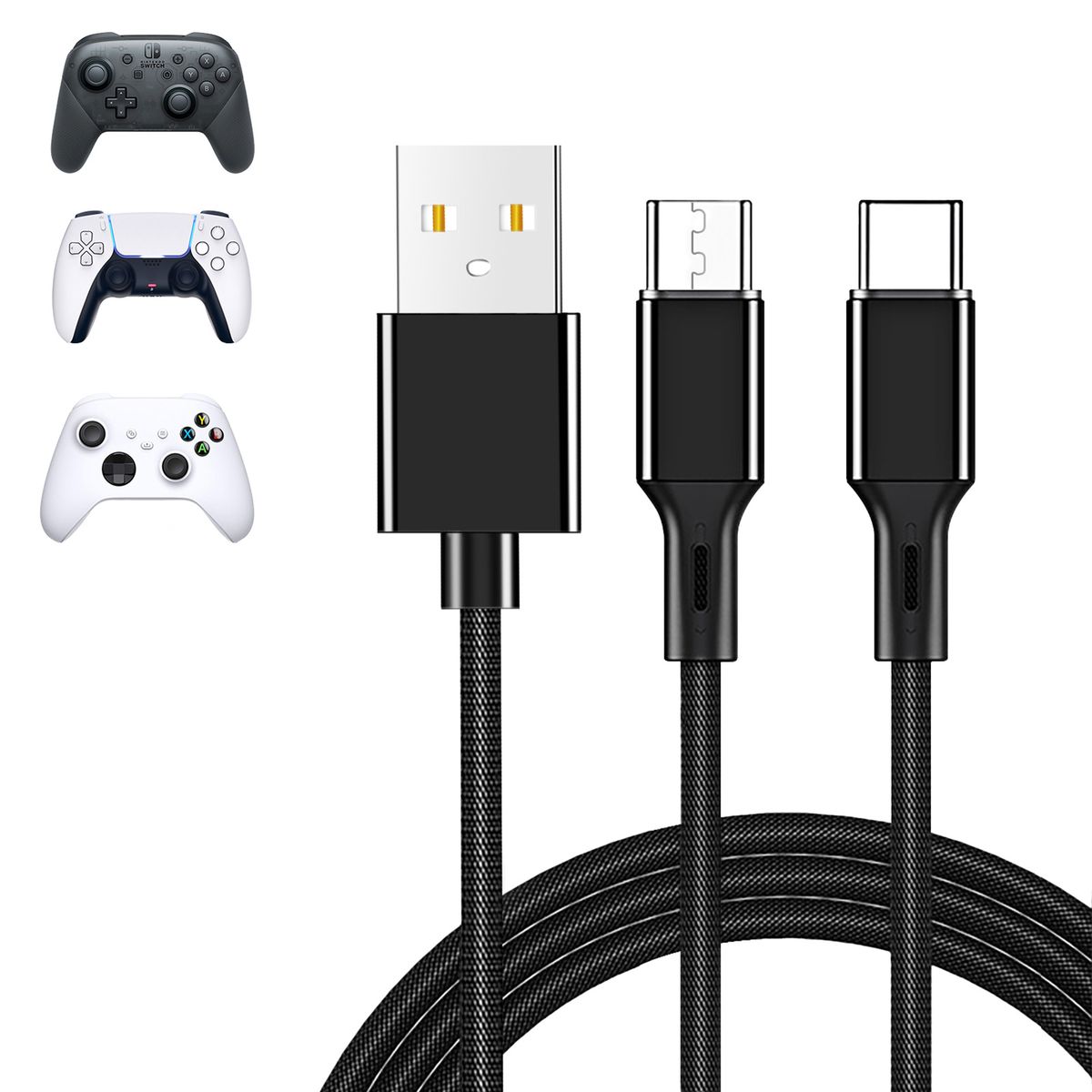 2 In 1 Charge Cable Aluminum Alloy Shell Quick Safe Charge