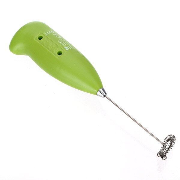 2 Pcs Electric Egg Beater Milk Drink Coffee Shake Frother Whisk Mixer Foamer Kitchen Green