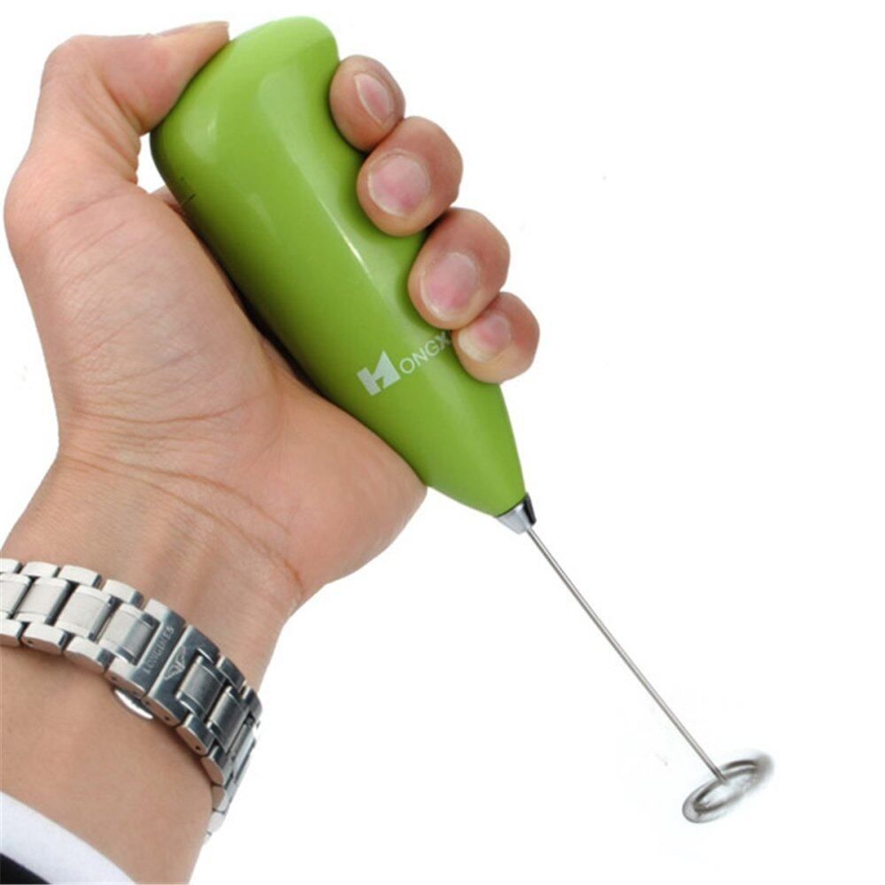 2 Pcs Electric Egg Beater Milk Drink Coffee Shake Frother Whisk Mixer Foamer Kitchen Green