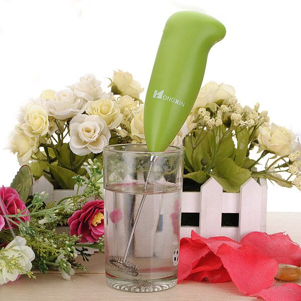 2 Pcs Electric Egg Beater Milk Drink Coffee Shake Frother Whisk Mixer Foamer Kitchen Green