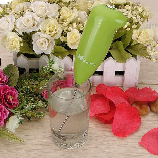 2 Pcs Electric Egg Beater Milk Drink Coffee Shake Frother Whisk Mixer Foamer Kitchen Green