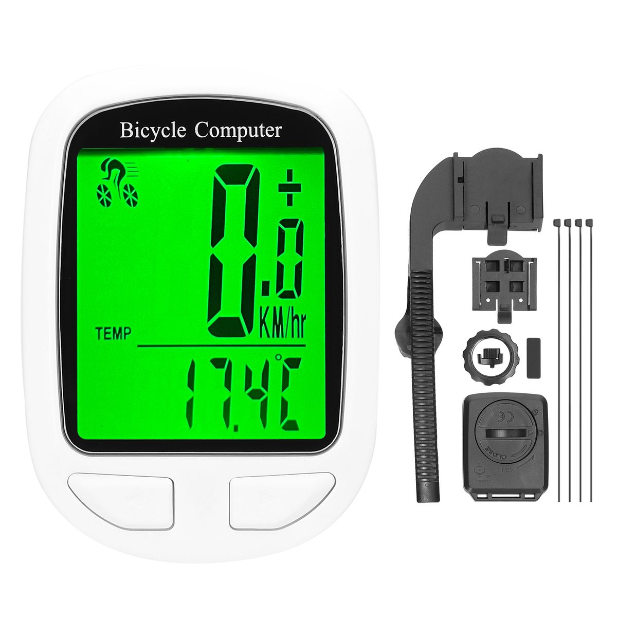 Wireless Bike Computer LED Digital Bicycle Speedometer