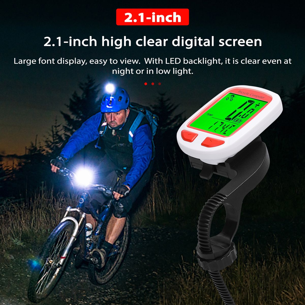Wireless Bike Computer LED Digital Bicycle Speedometer
