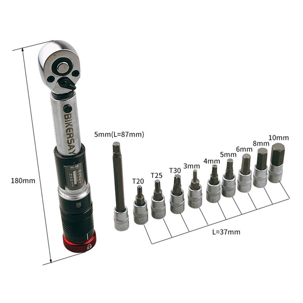 Bicycle Torque Wrench Tool 1/4 Inch Driver Allen Key Tool