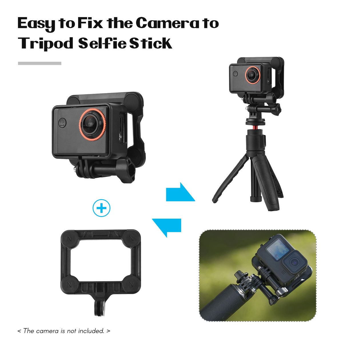3-in-1 Sports Camera Magnetic Quick Release Bracket Action
