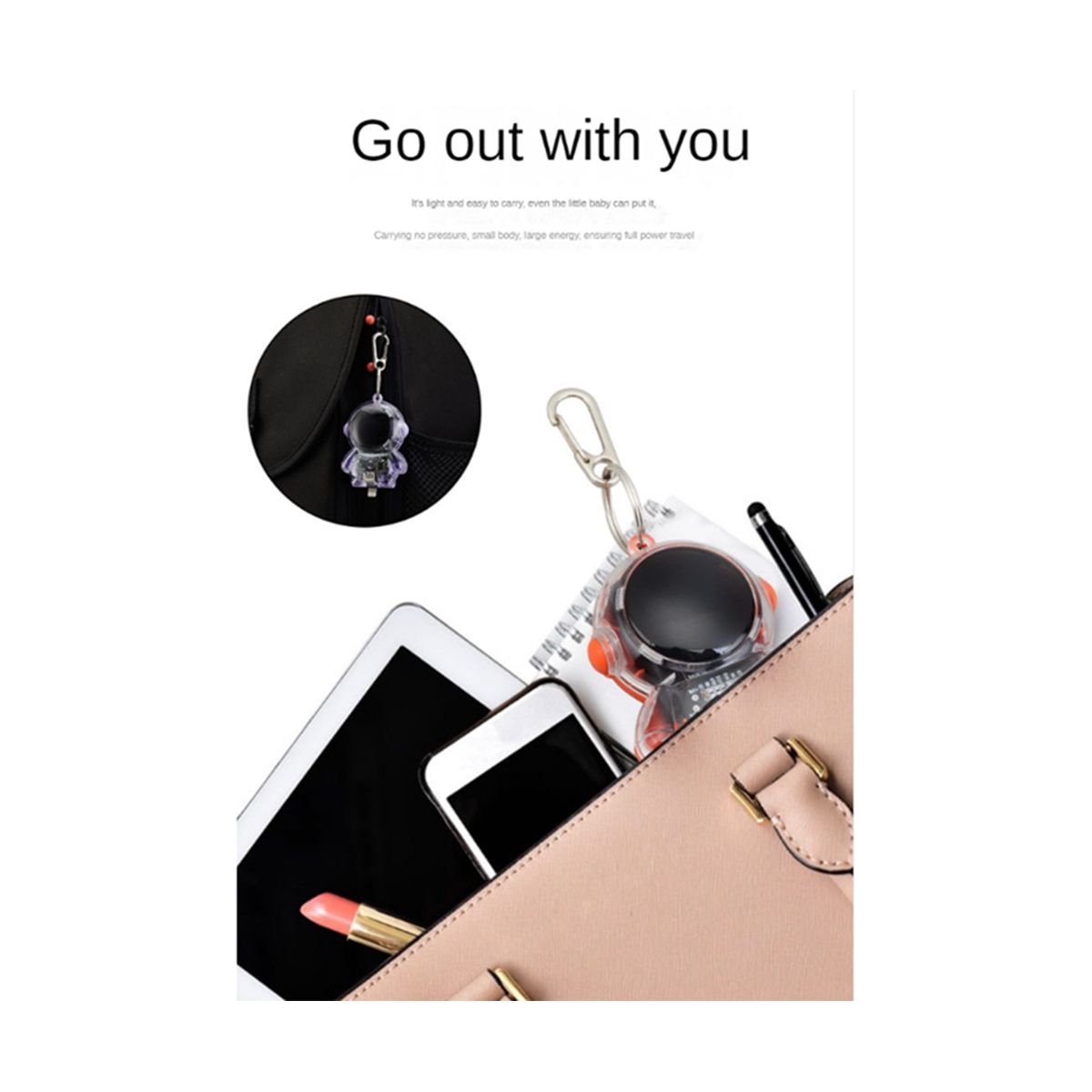Mini Keychain  Digital Display Spaceman Power Pod 1500MAh B