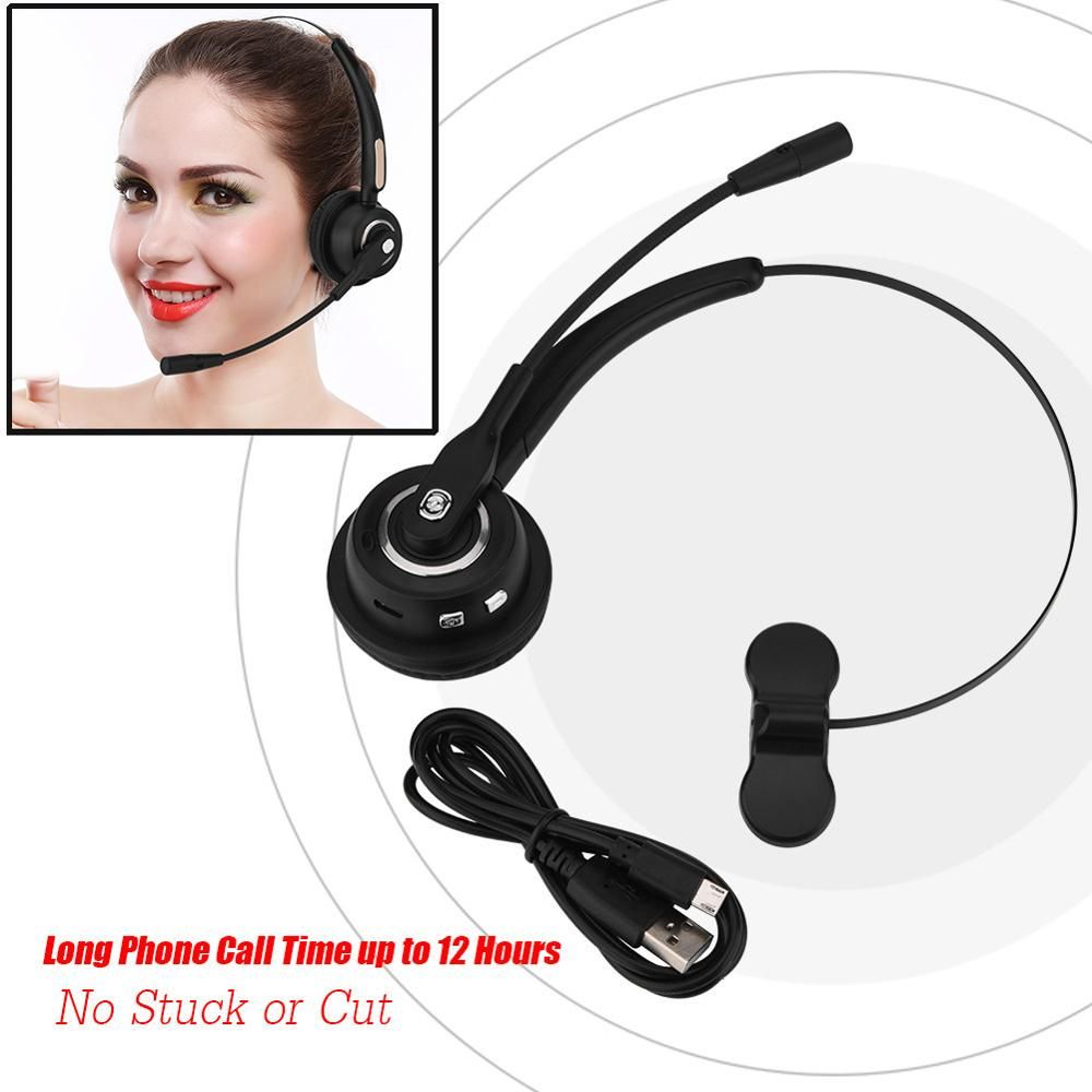 Call Center Bluetooth Headset Wireless Over The Head Noise Canceling Earphone