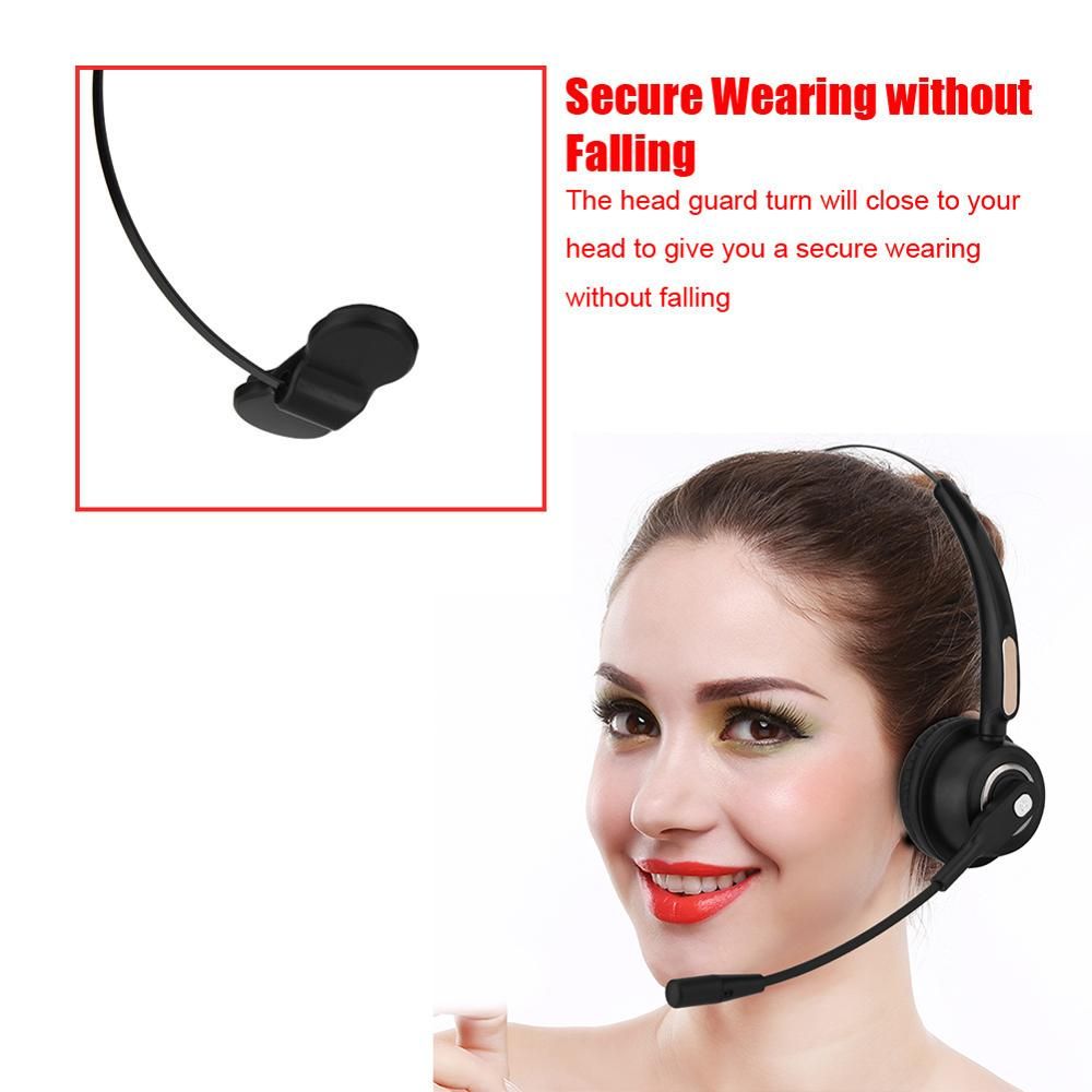 Call Center Bluetooth Headset Wireless Over The Head Noise Canceling Earphone