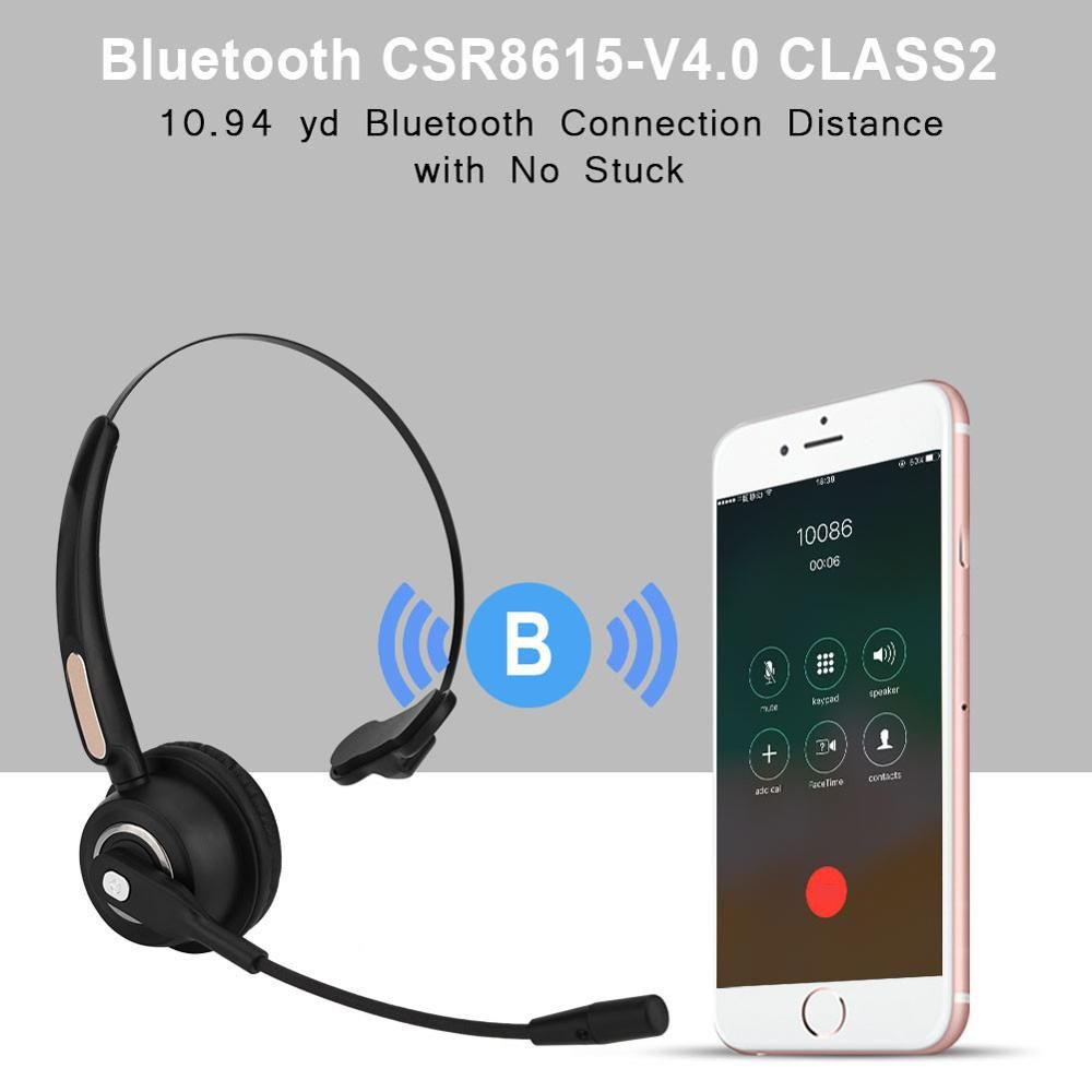 Call Center Bluetooth Headset Wireless Over The Head Noise Canceling Earphone