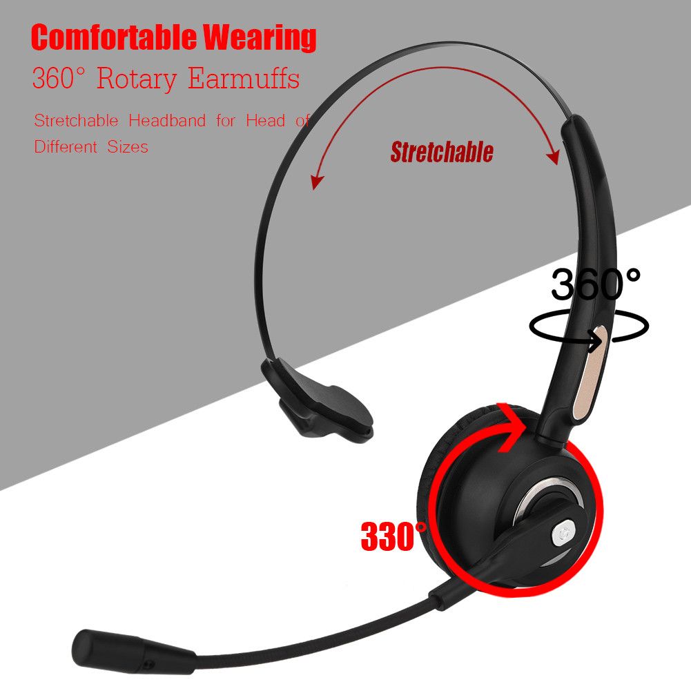 Call Center Bluetooth Headset Wireless Over The Head Noise Canceling Earphone