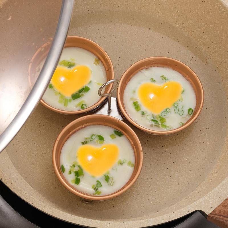 Cute Egg Poacher Stainless Steel Egg Boiler for Kids-Rose