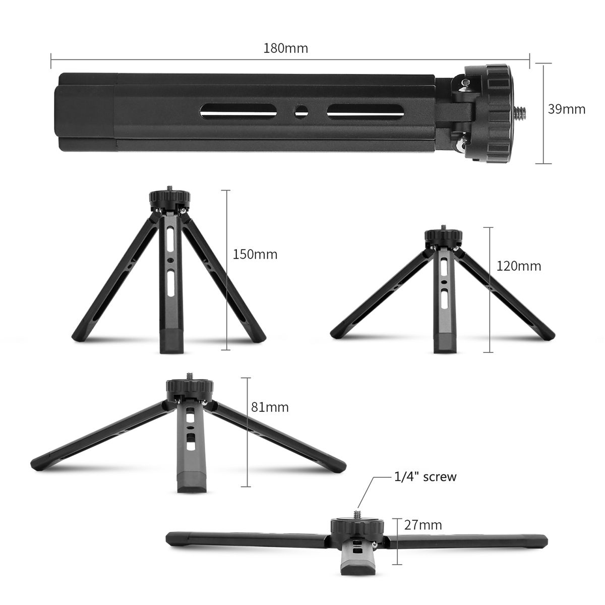 Mini Metal Tripod Aluminum Alloy Desktop Stand Tripod With