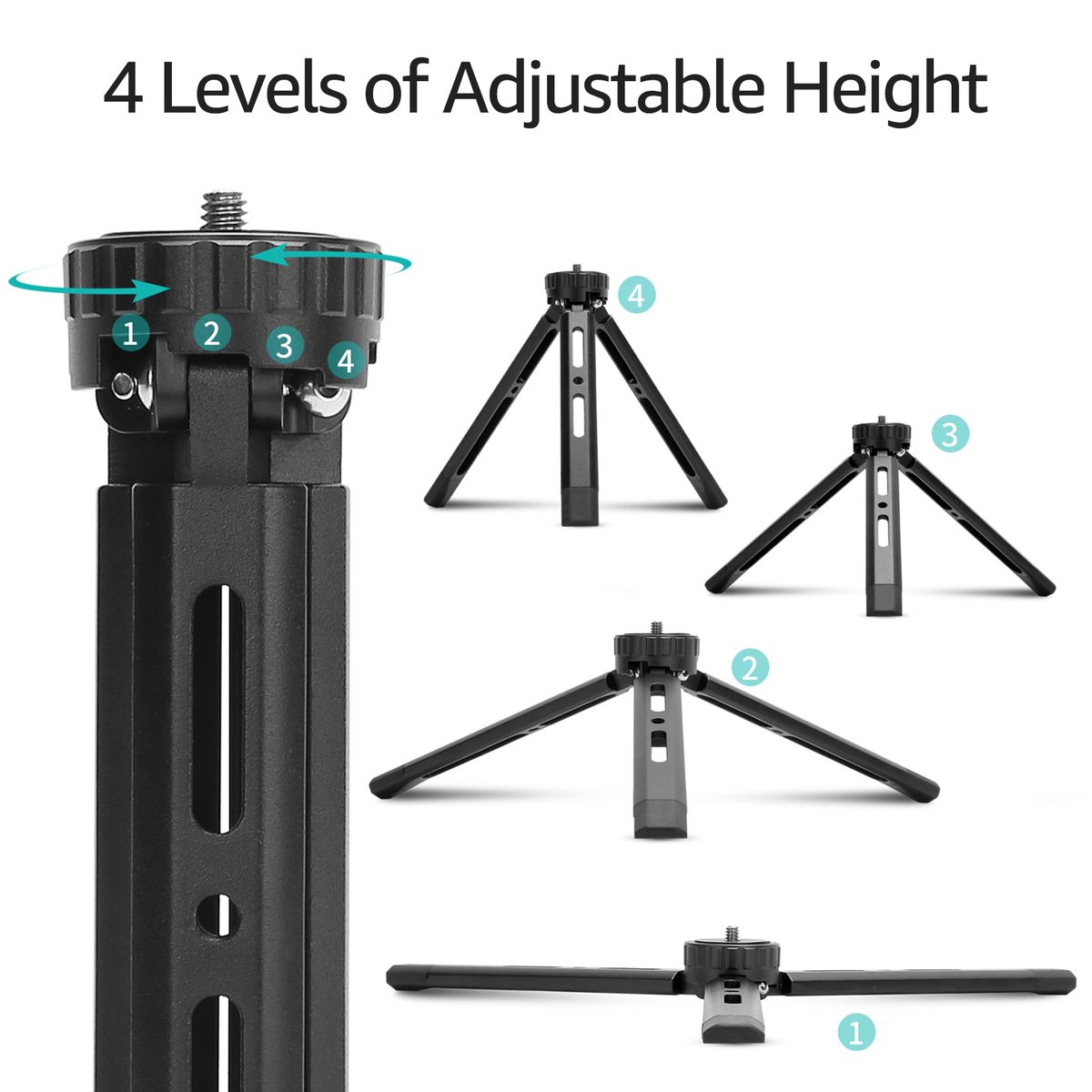Mini Metal Tripod Aluminum Alloy Desktop Stand Tripod With