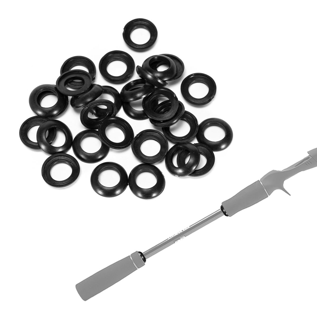 50pcs PVC Rubber Winding Check Ring Fishing Rod Building
