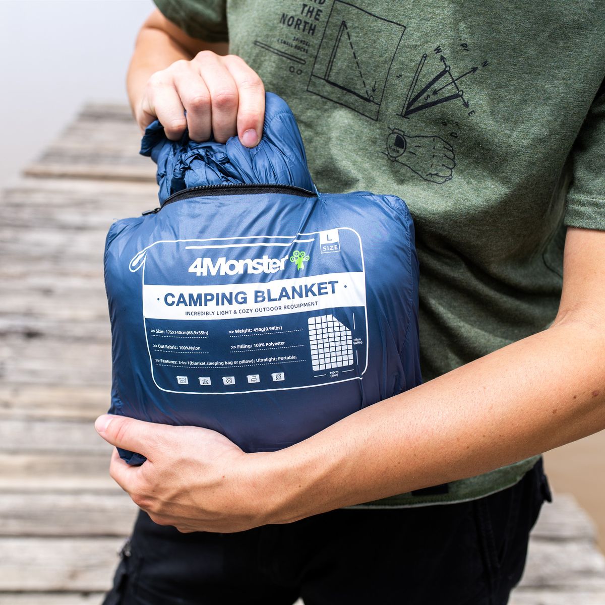 Packable Lightweight Quilt Water-Resistant Camping Blanket