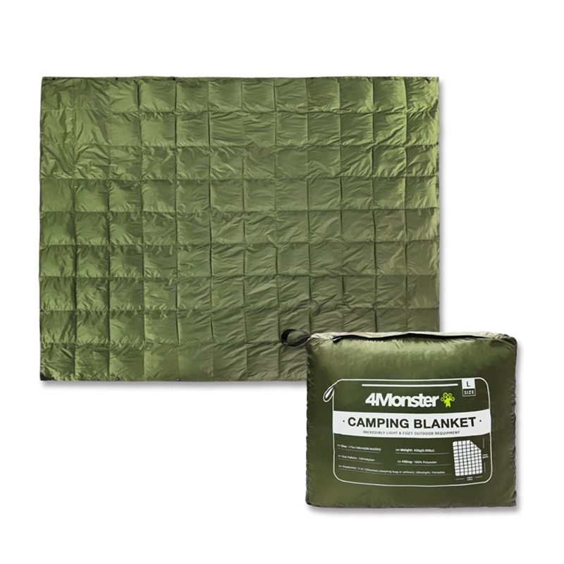 Packable Lightweight Quilt Water-Resistant Camping Blanket