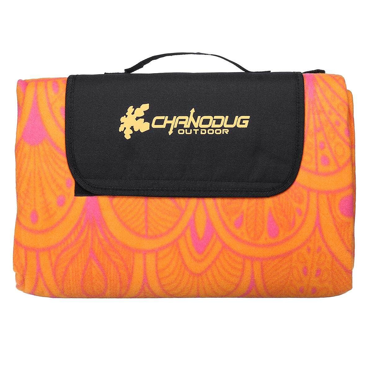 Folding Anti Sand Beach Mat Rug Garden Picnic Blanket Waterproof Camping Travel Orange Null