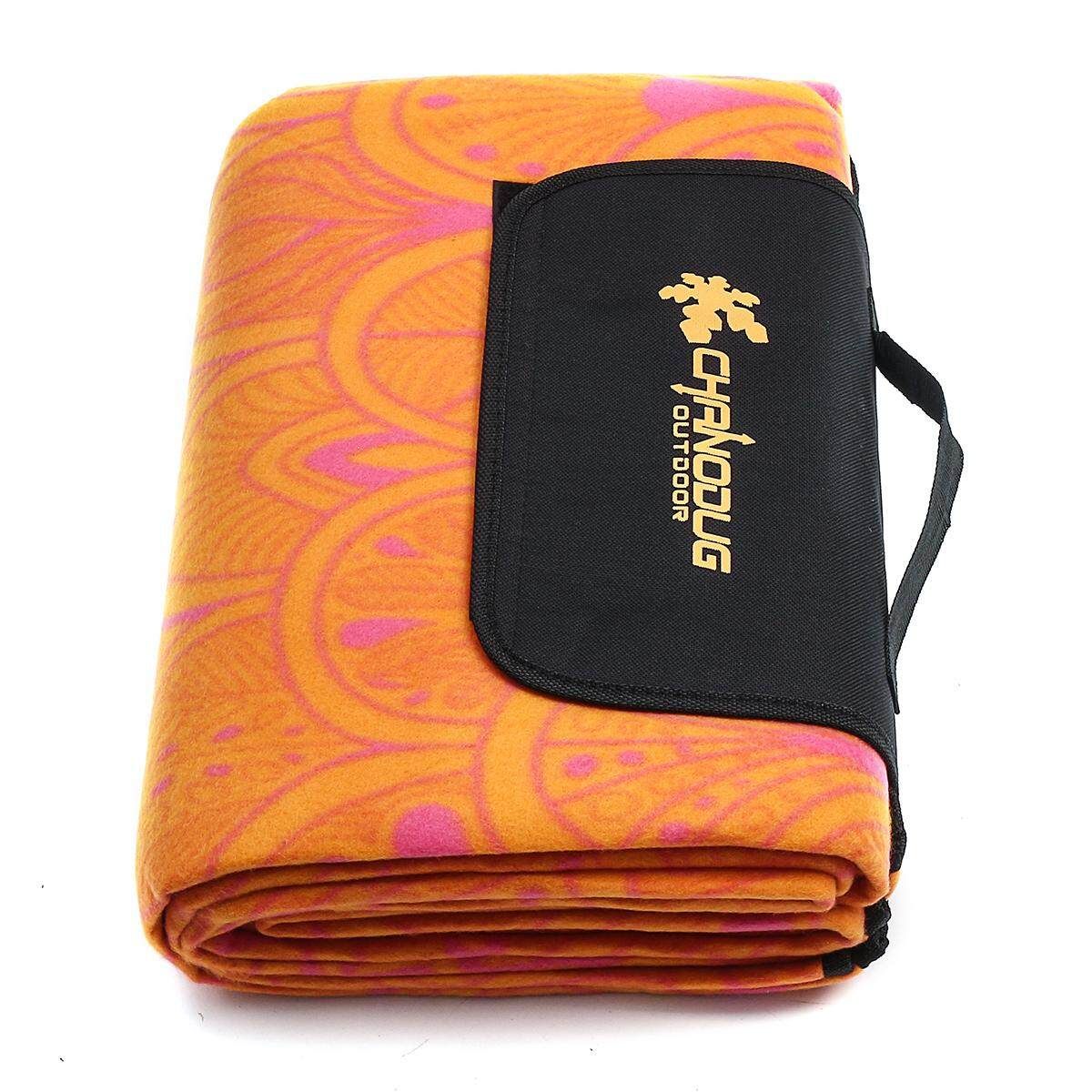 Folding Anti Sand Beach Mat Rug Garden Picnic Blanket Waterproof Camping Travel Orange Null