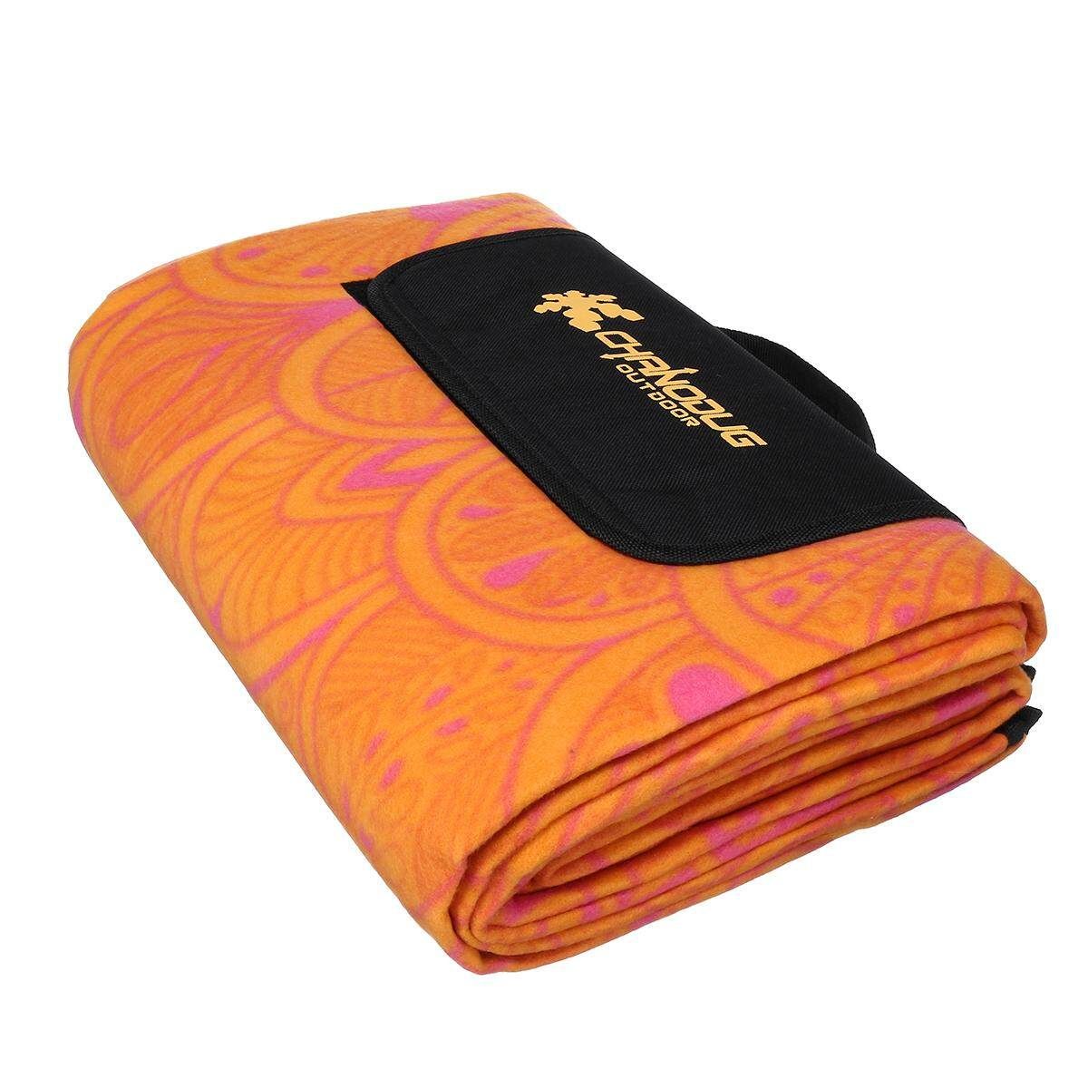 Folding Anti Sand Beach Mat Rug Garden Picnic Blanket Waterproof Camping Travel Orange Null