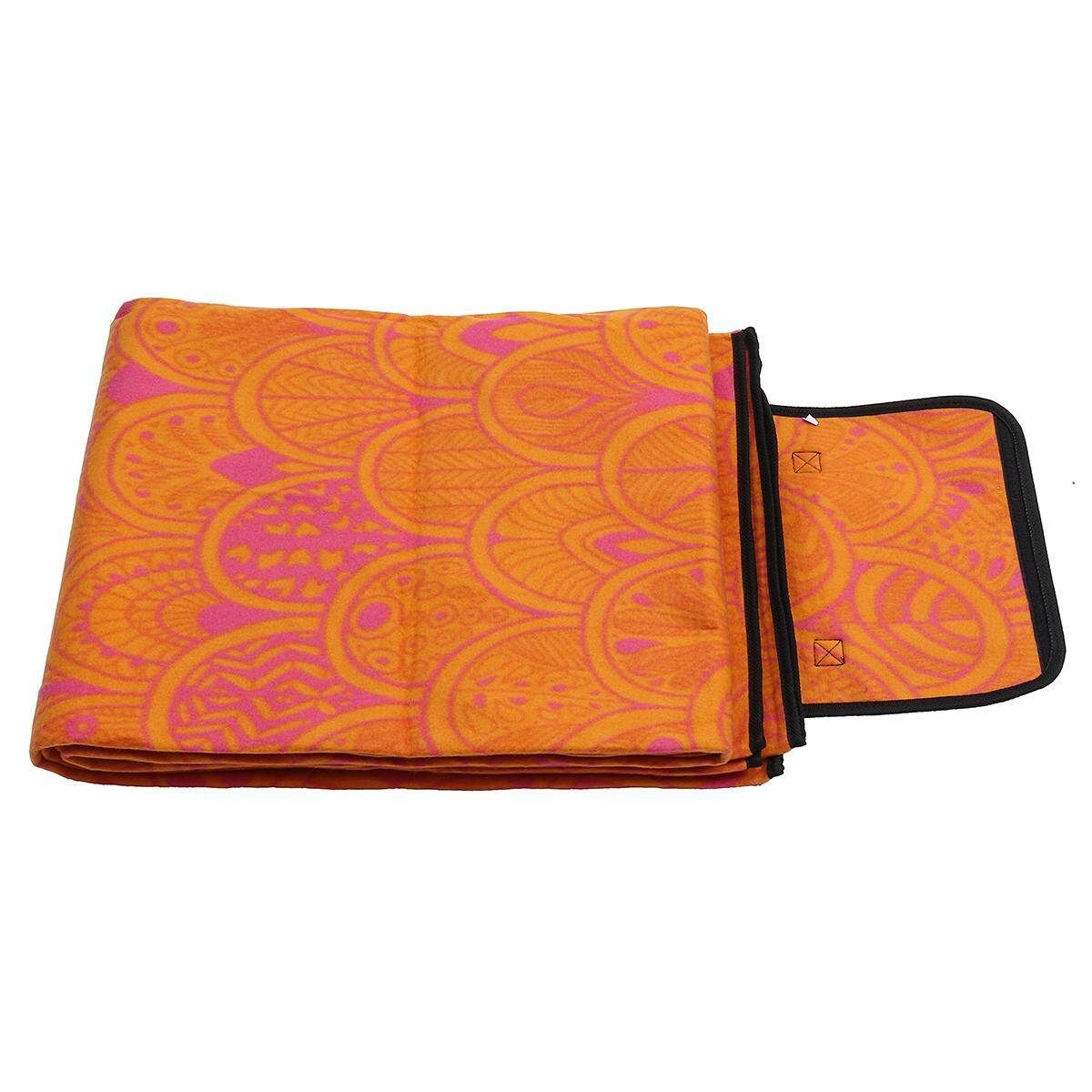 Folding Anti Sand Beach Mat Rug Garden Picnic Blanket Waterproof Camping Travel Orange Null