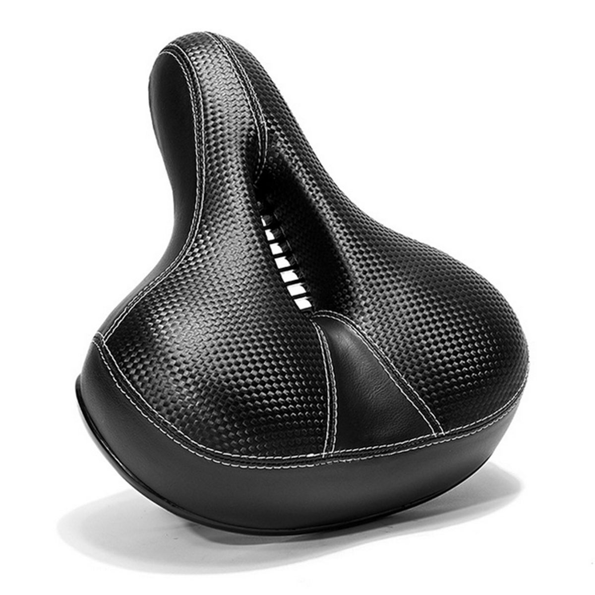 Wide Big Bike Saddle Seat Pad Ergonomic Groove Dual-spring