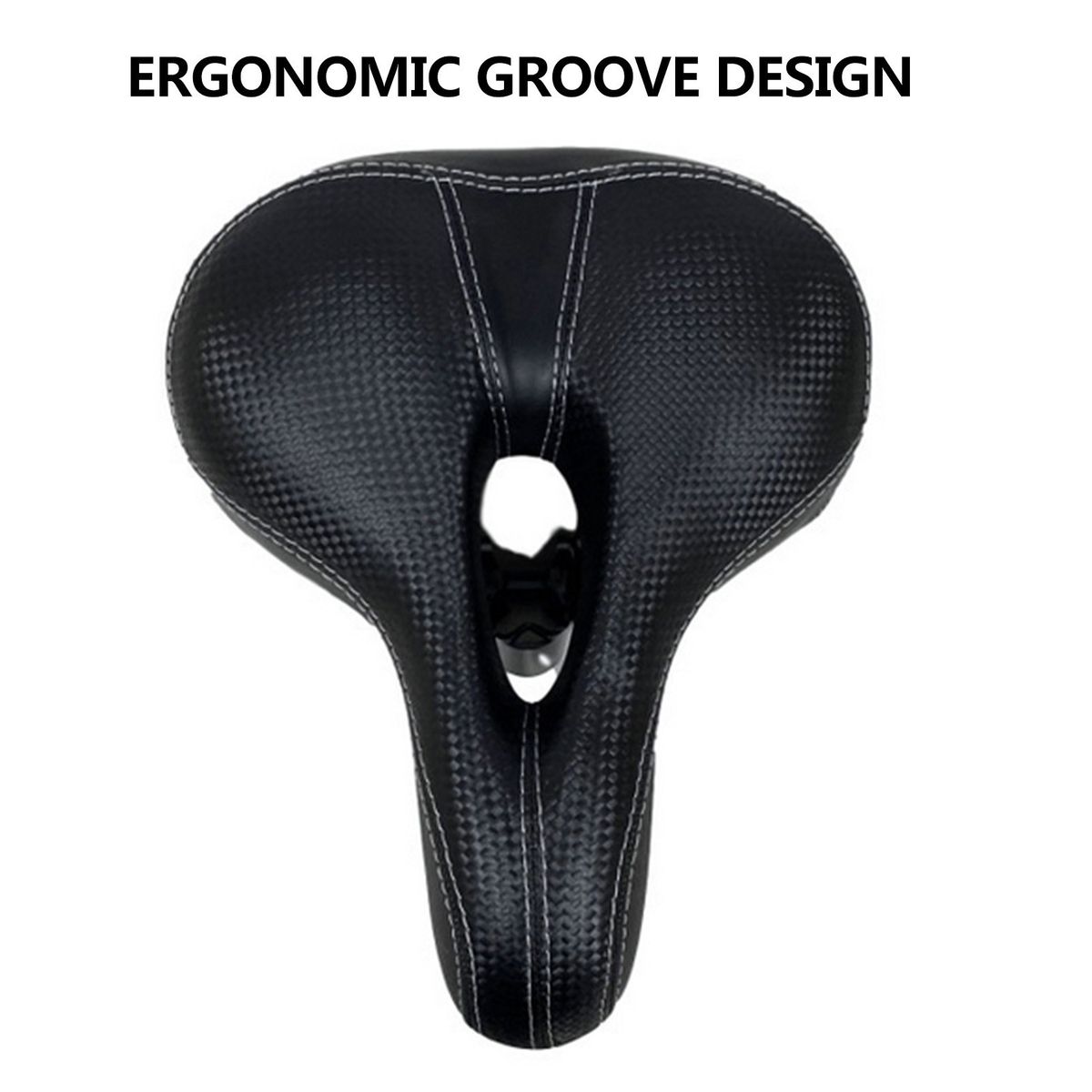 Wide Big Bike Saddle Seat Pad Ergonomic Groove Dual-spring