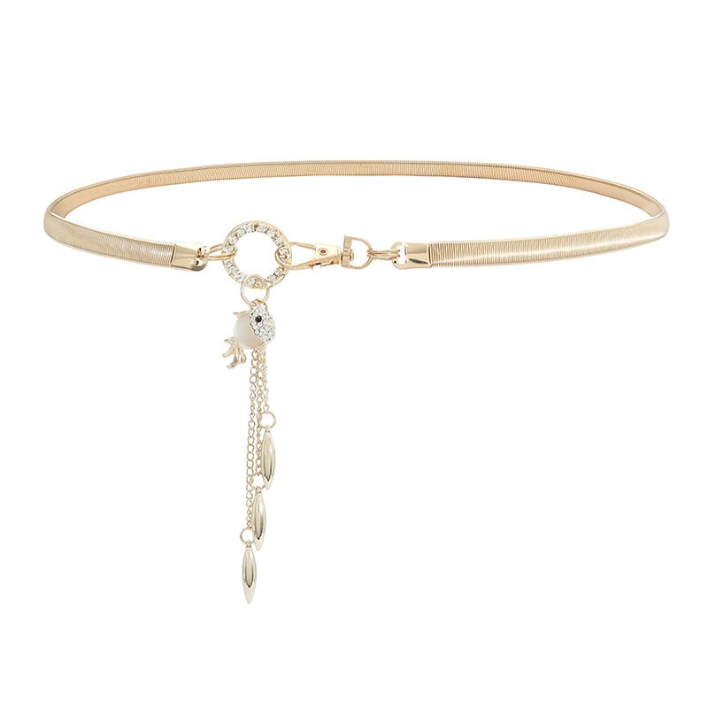 Metal Elastic Fish Pendant Ladies Waist Chain Belt-Z253