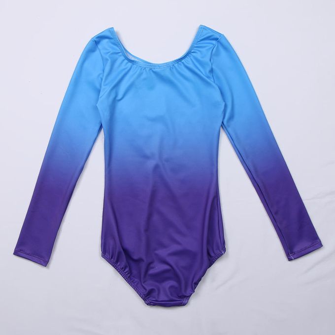 Girl Rhinestone Shiny Bodysuit Ballet Leotards 10 Blue+Purple