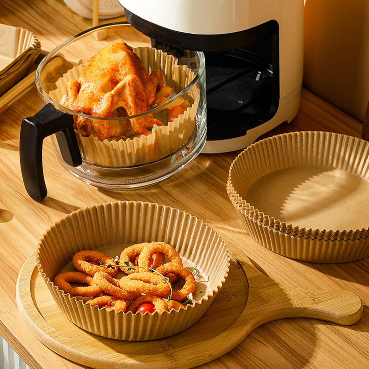 100PCS Fryer Liners Disposable Paper Non-stick Heat