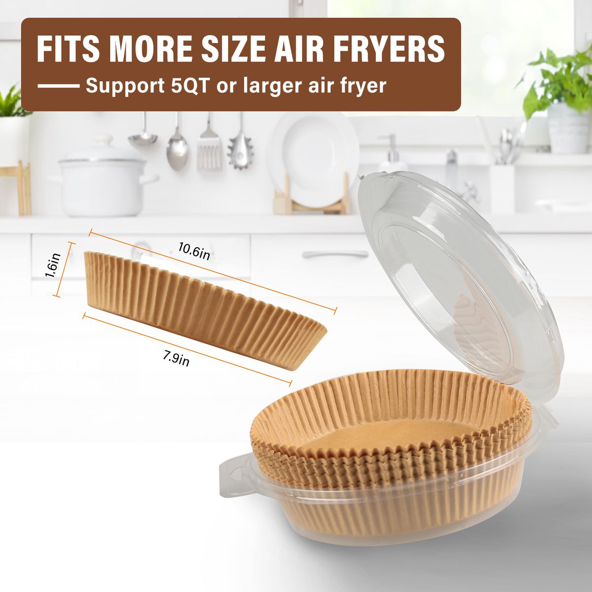 100PCS Fryer Liners Disposable Paper Non-stick Heat