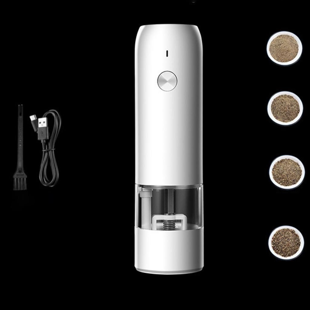 Electric Pepper And Salt Grinder Ceramic Grinders Rechargeable White