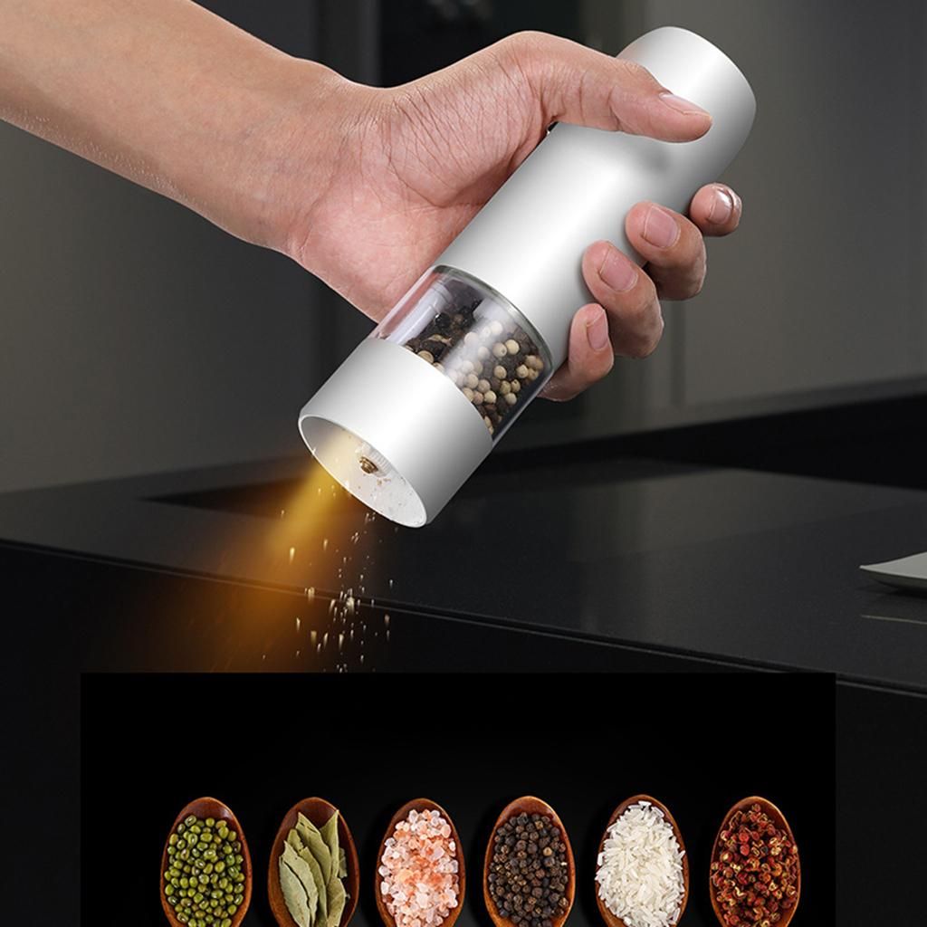 Electric Pepper And Salt Grinder Ceramic Grinders Rechargeable White
