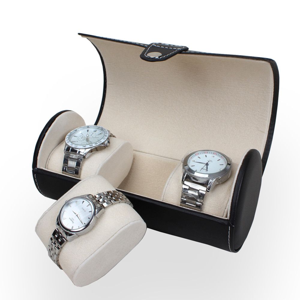 3 Slots Wrist Watch & Jewelry Travel Storage Case