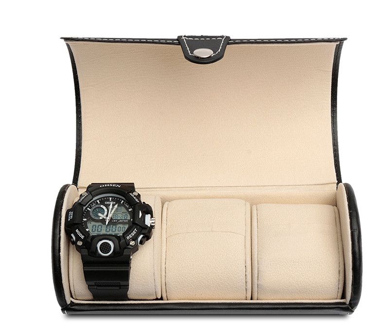 3 Slots Wrist Watch & Jewelry Travel Storage Case